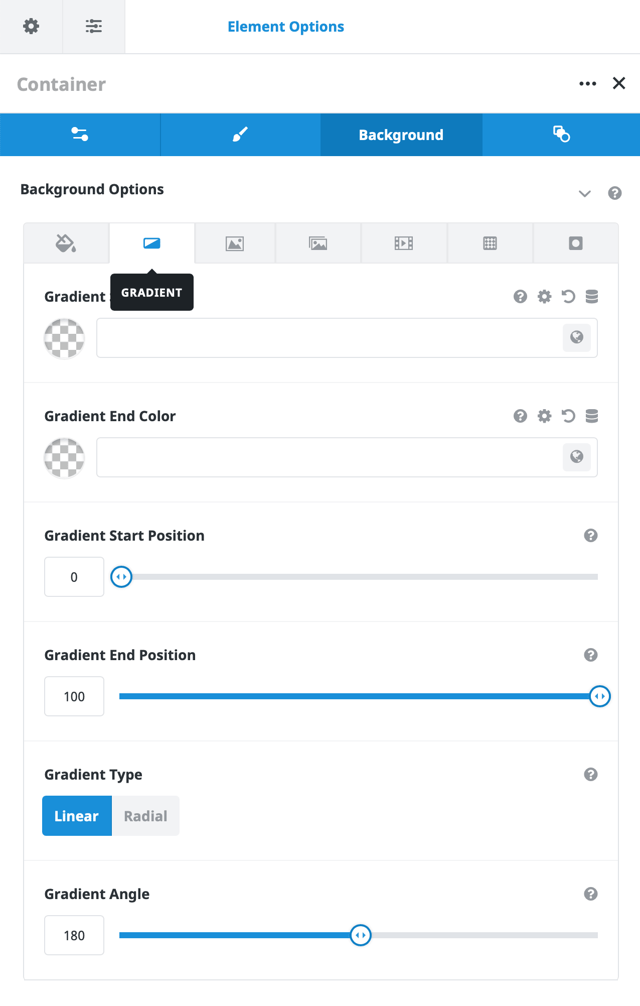 Container Background Gradient Options