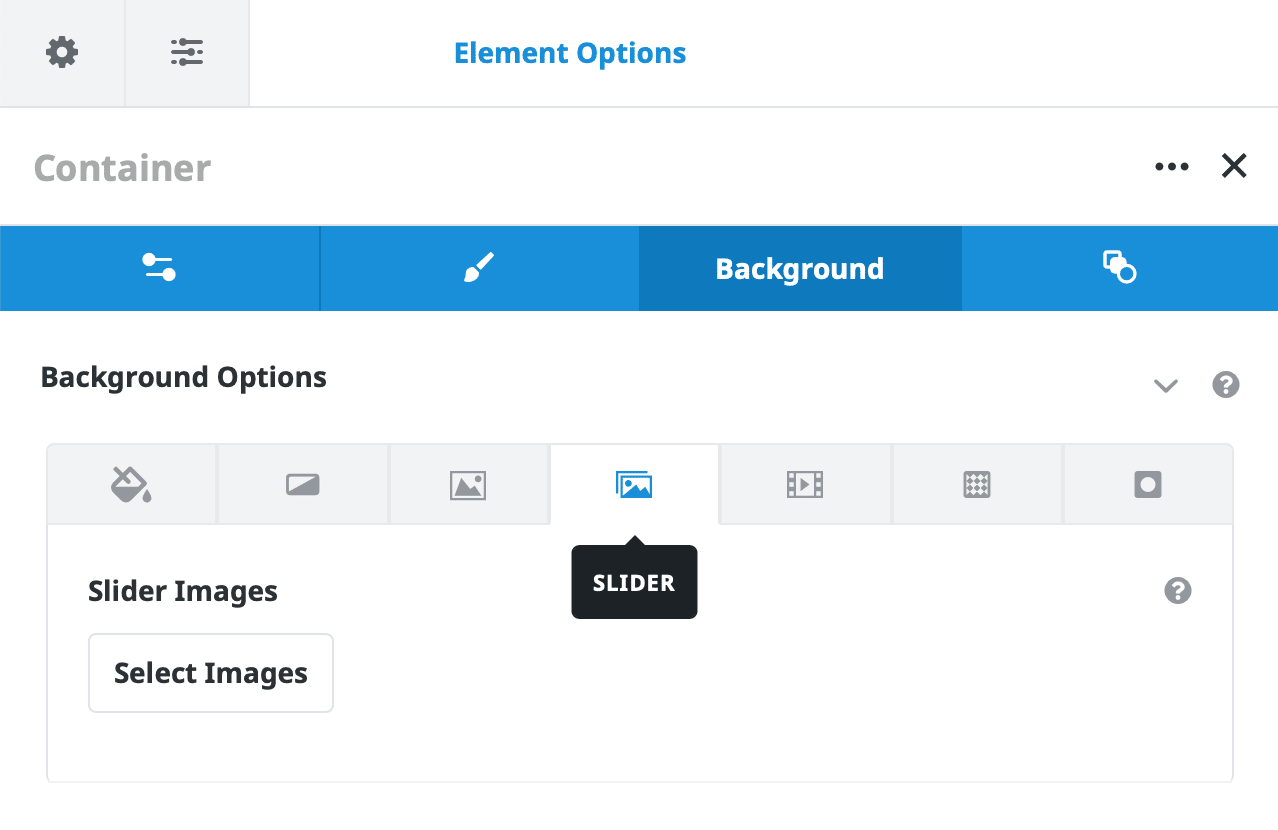 Container Background Slider Options