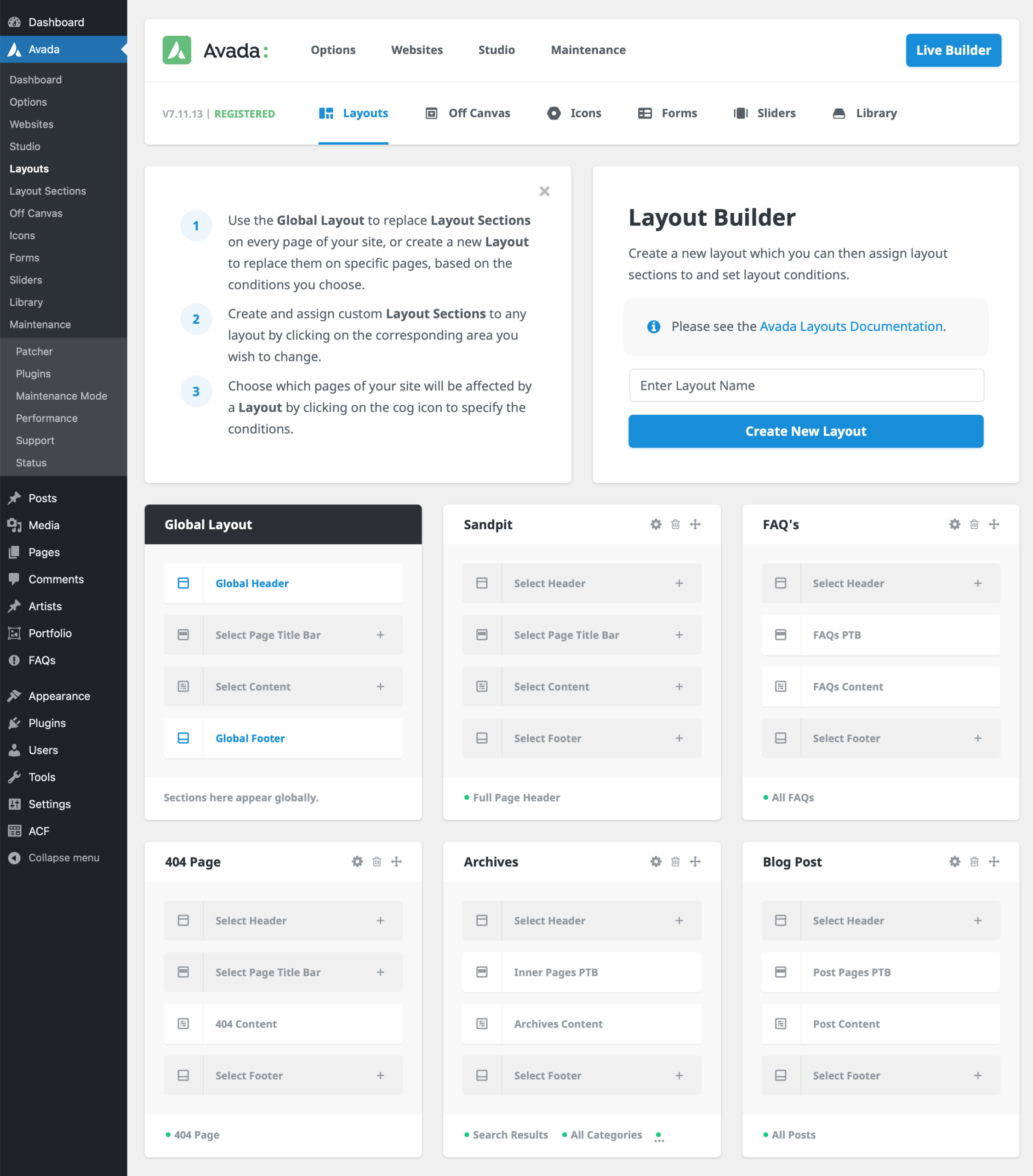 Avada Layout Builder