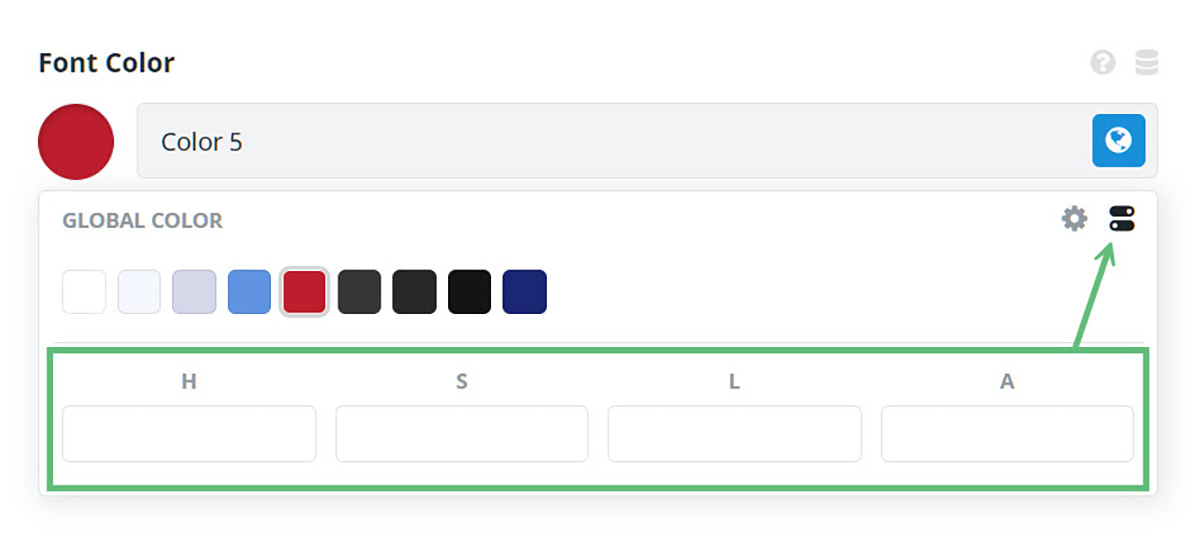 Advanced Global Palette Color Options