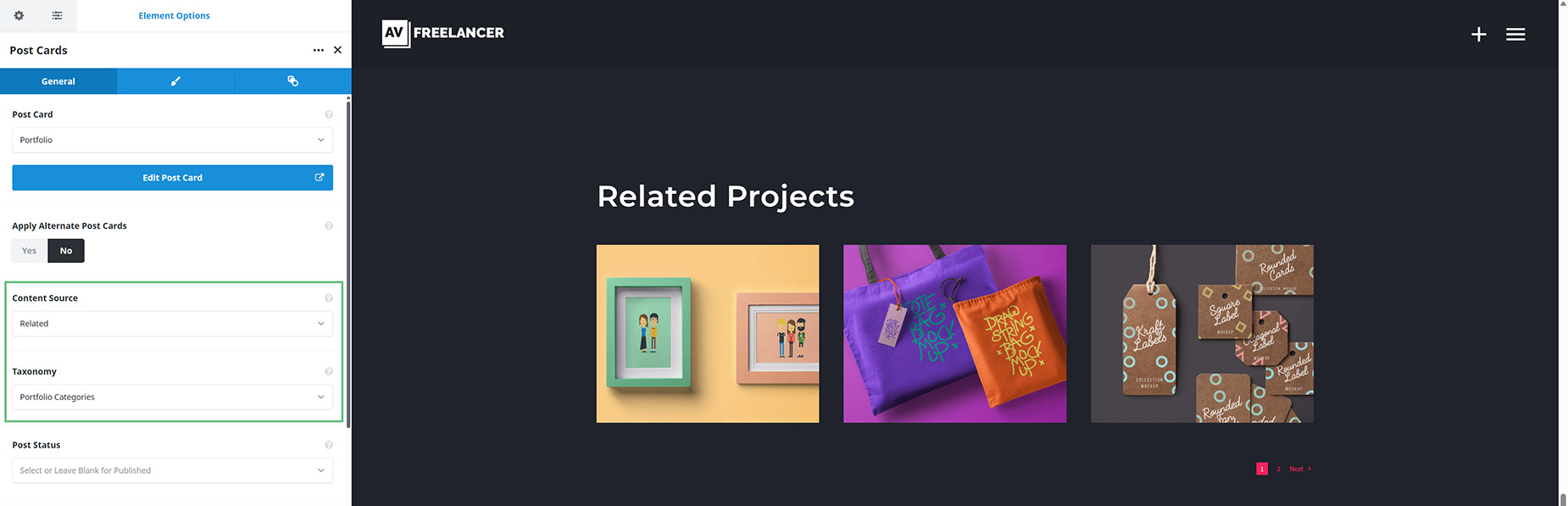 Post Cards Element > Related Projects Post Cards Element > Related Projects