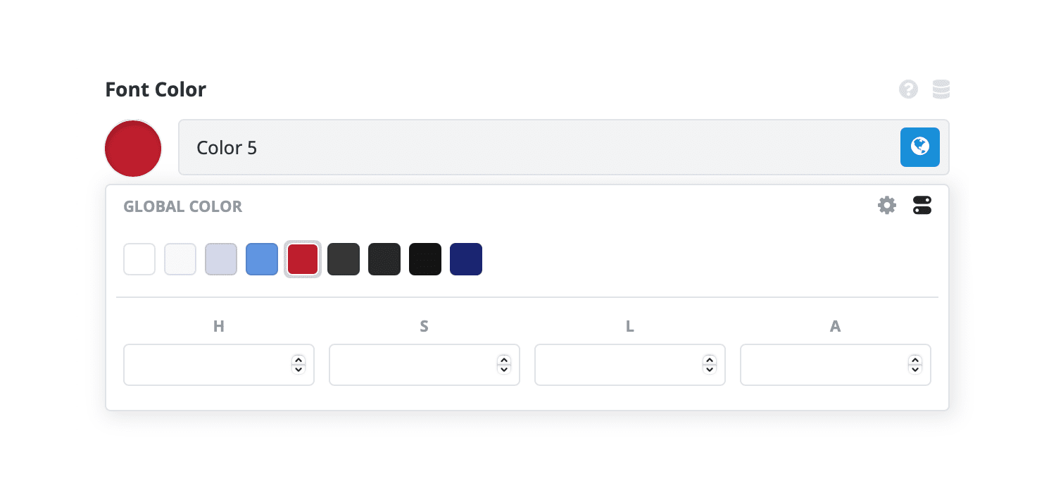Avada Global Color Palette Options