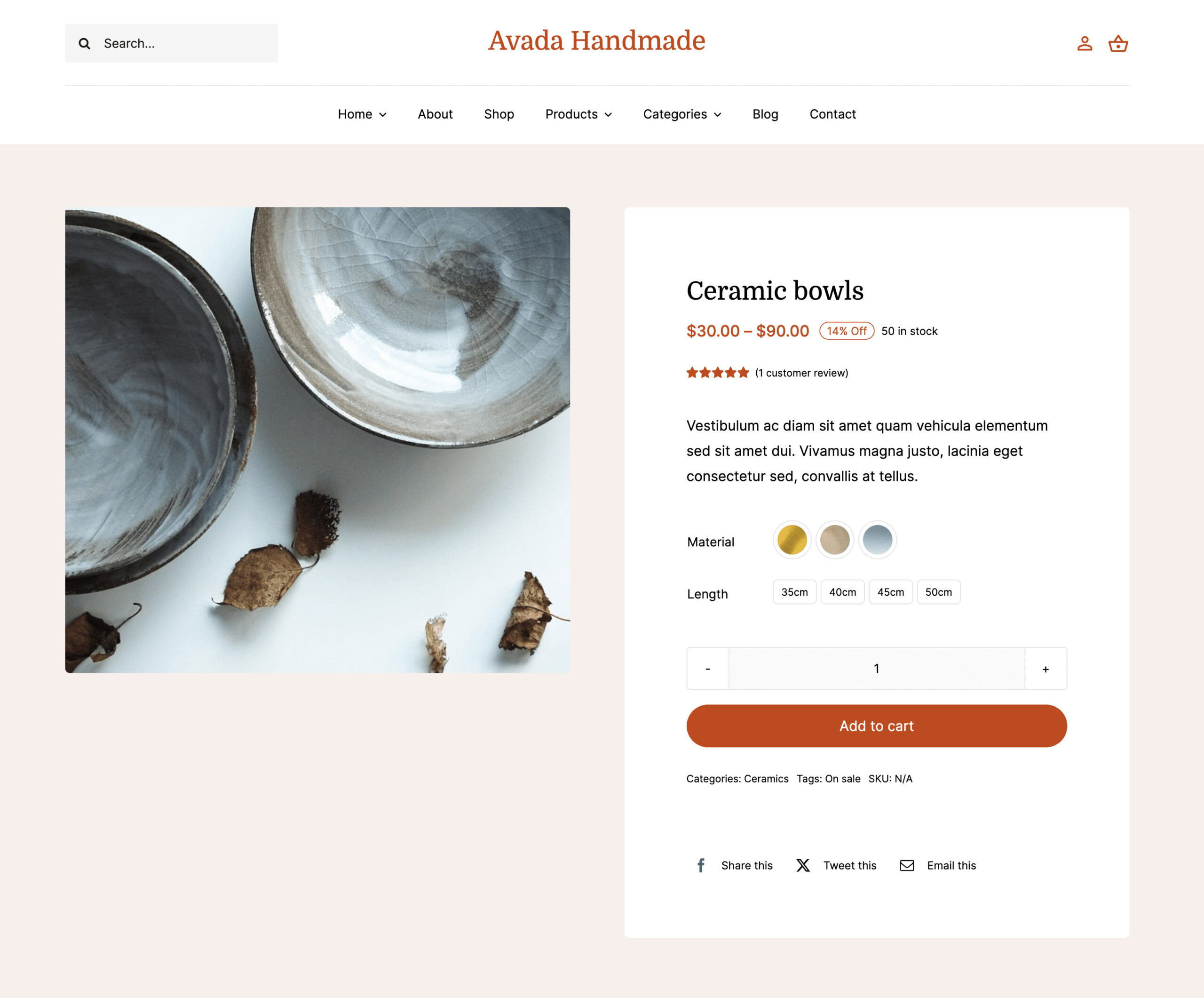 Avada Handmade Woo Short Description