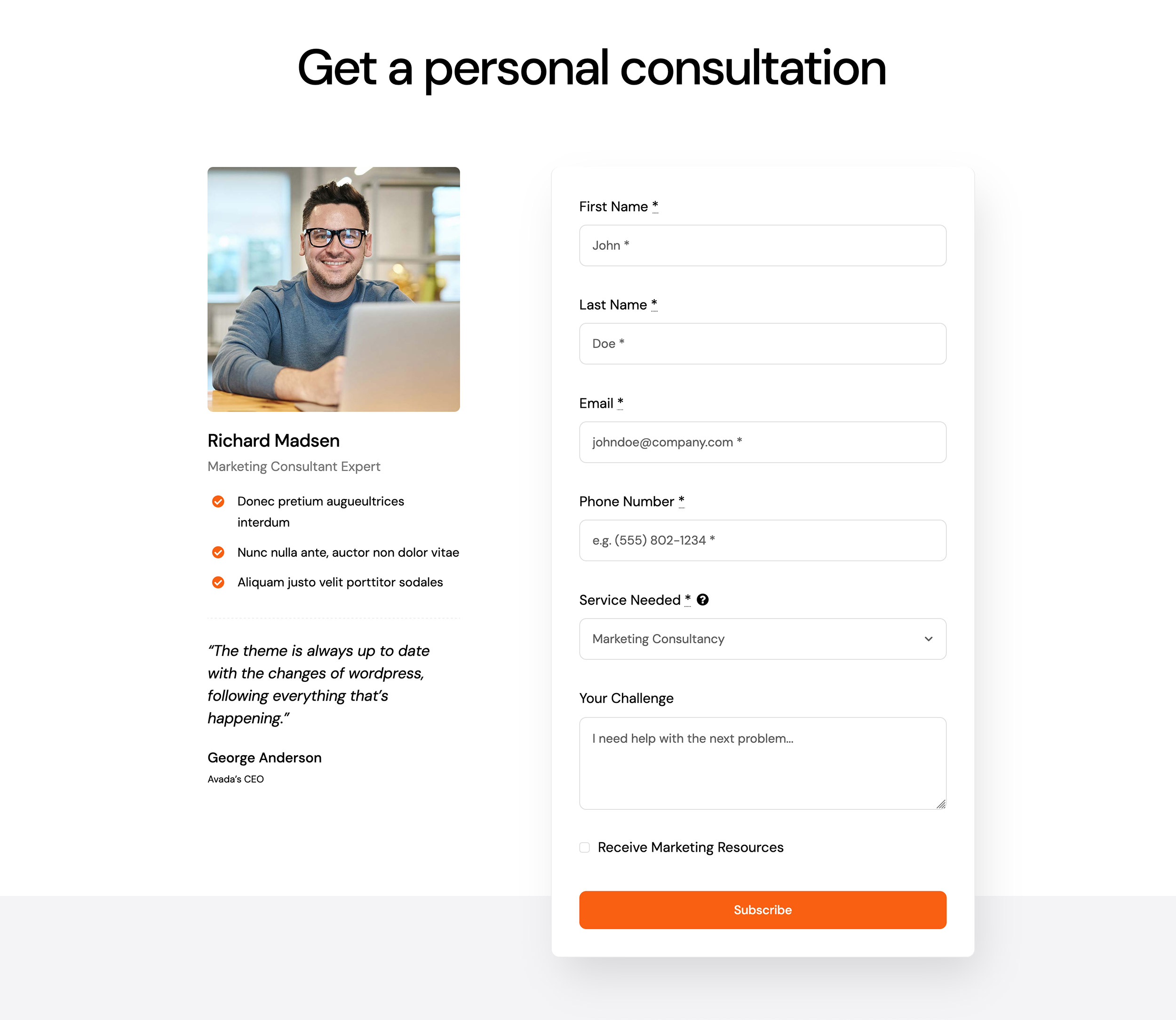 Avada Form Text Field