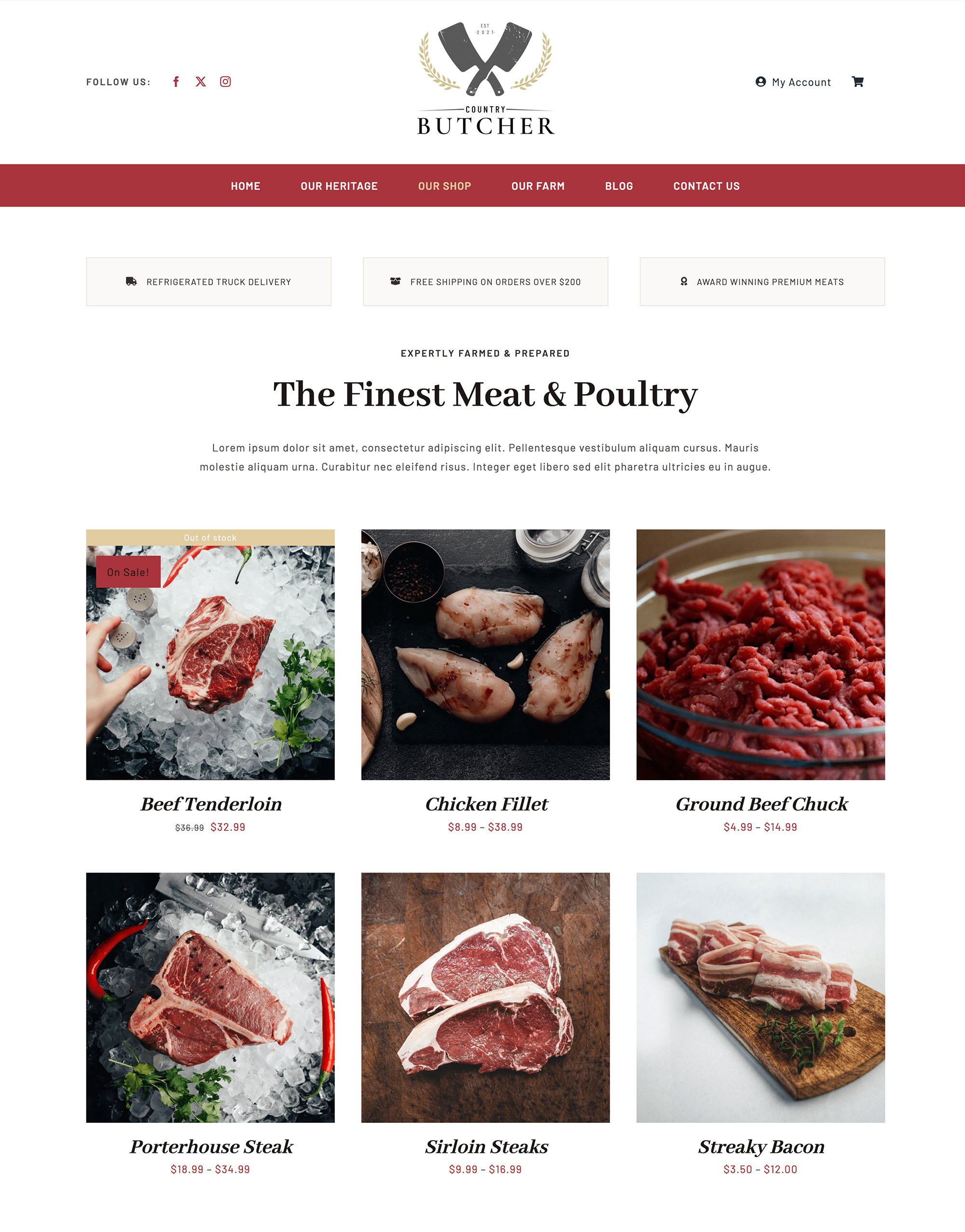 Avada Country Butcher Woo Product Grid