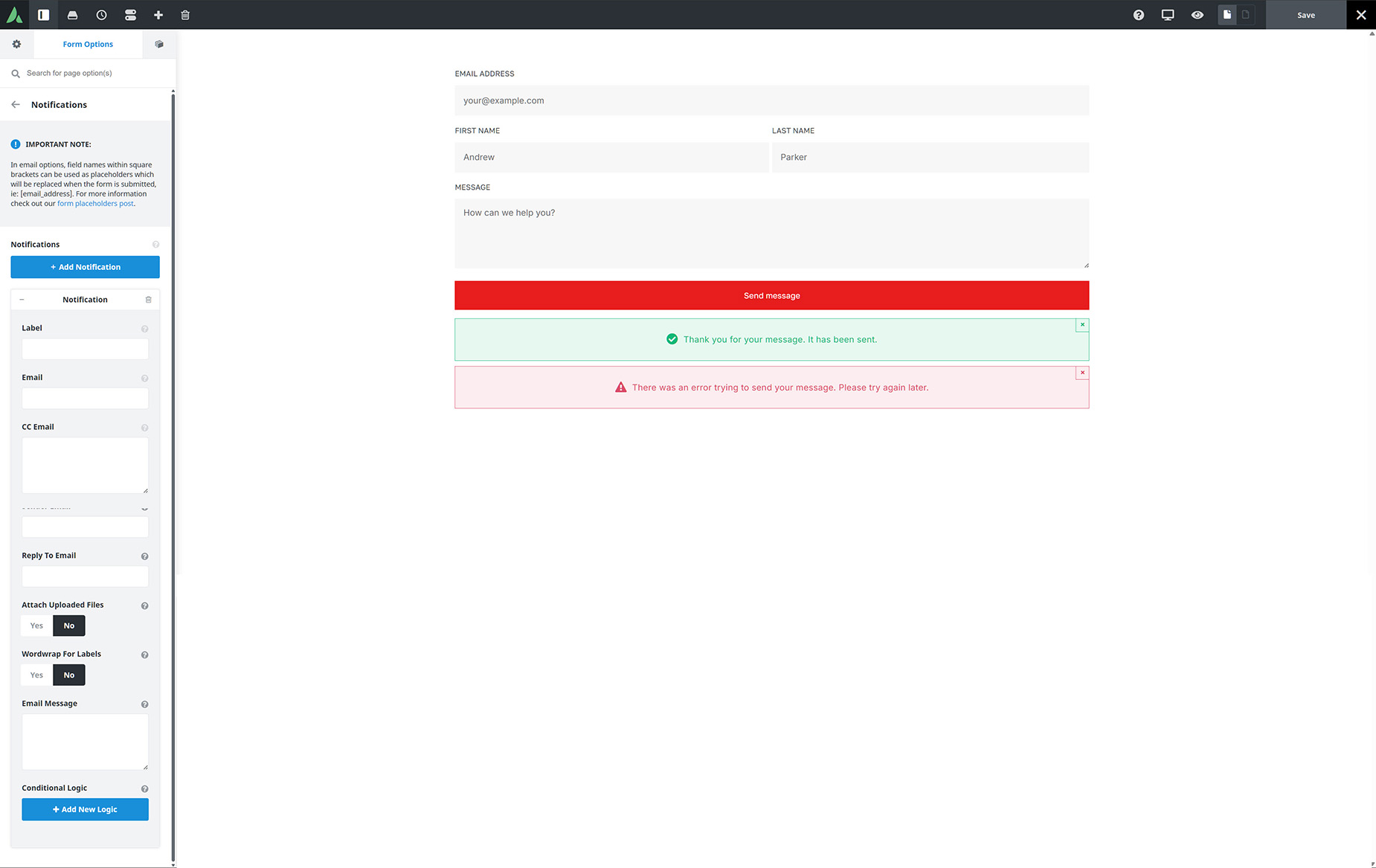 Avada Forms Notifications
