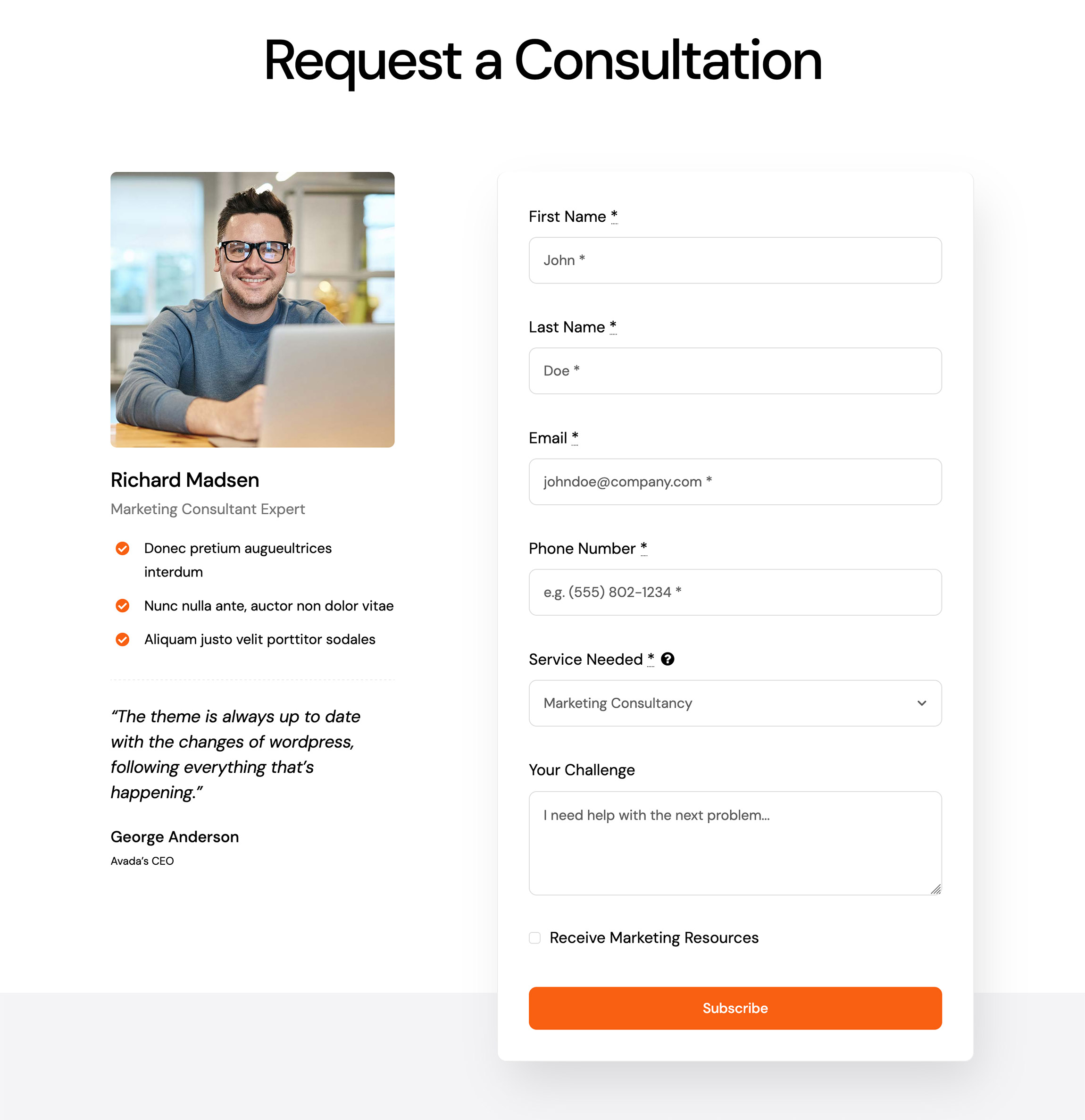 Avada Contact Form Checkbox