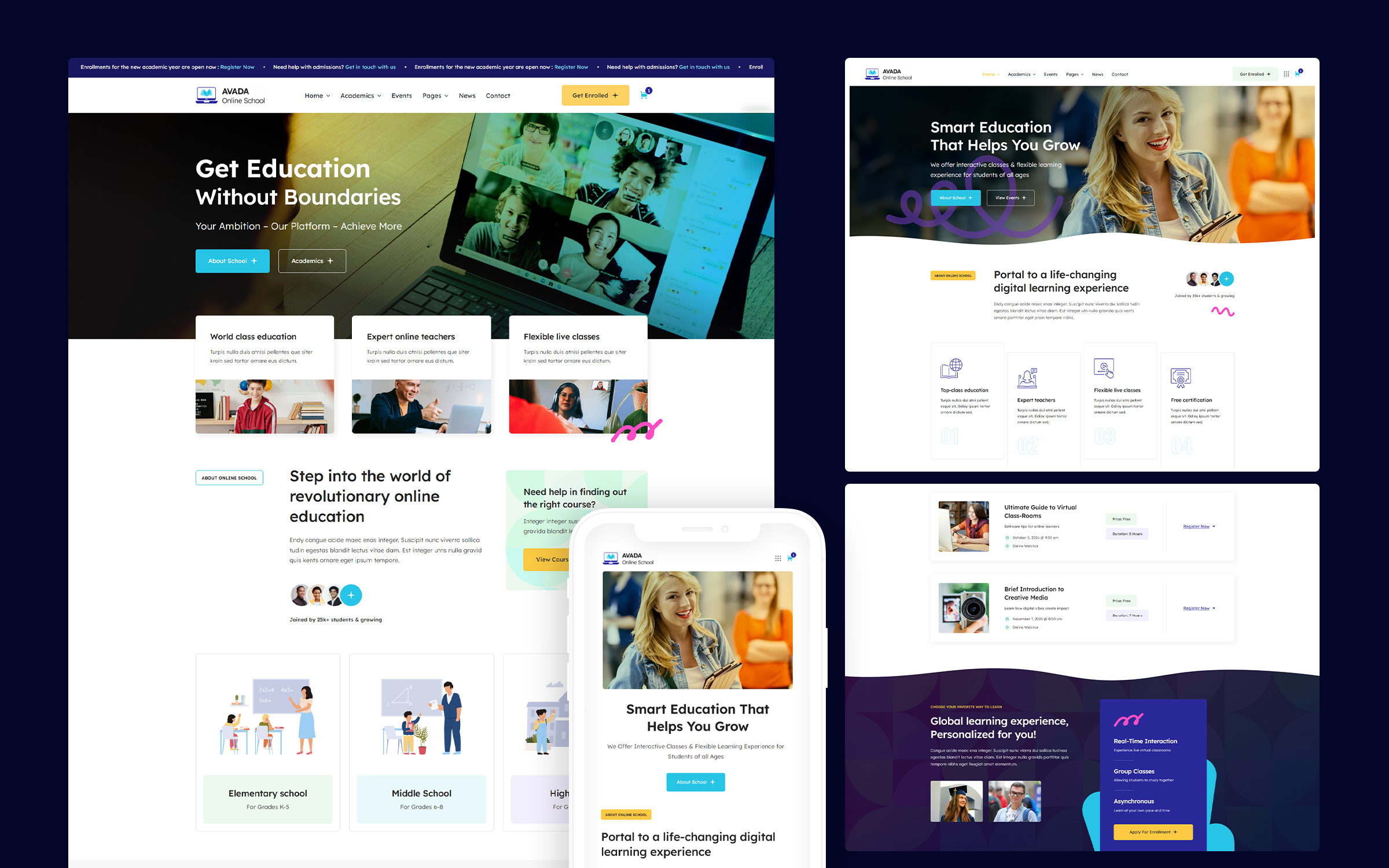 Avada Online School Website