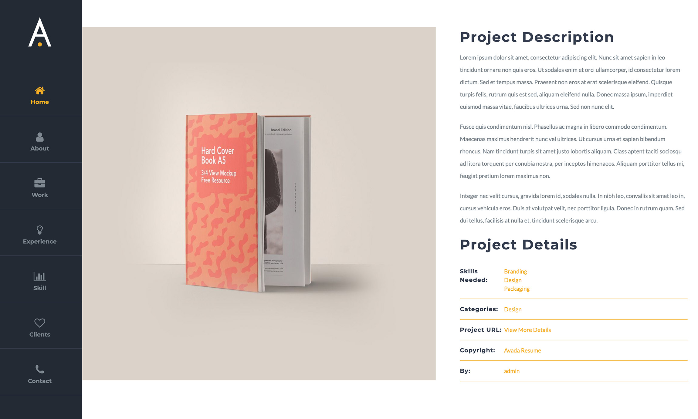 Avada Resume Project Details