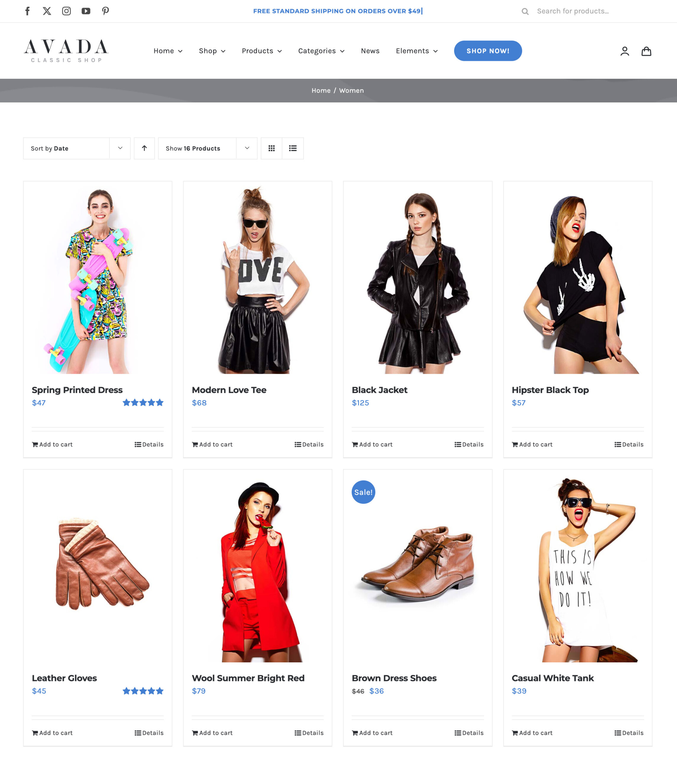 Avada Woo Archives Element