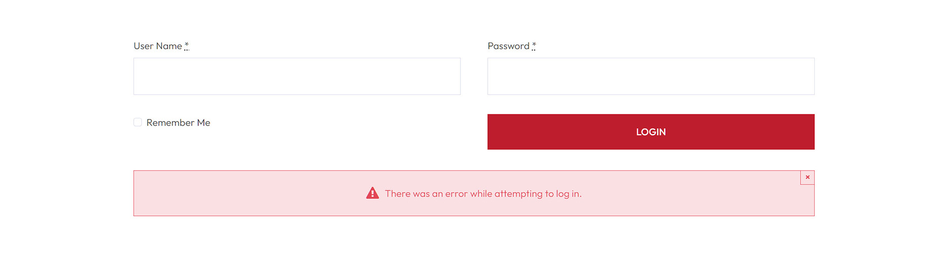 Login Form Login Form