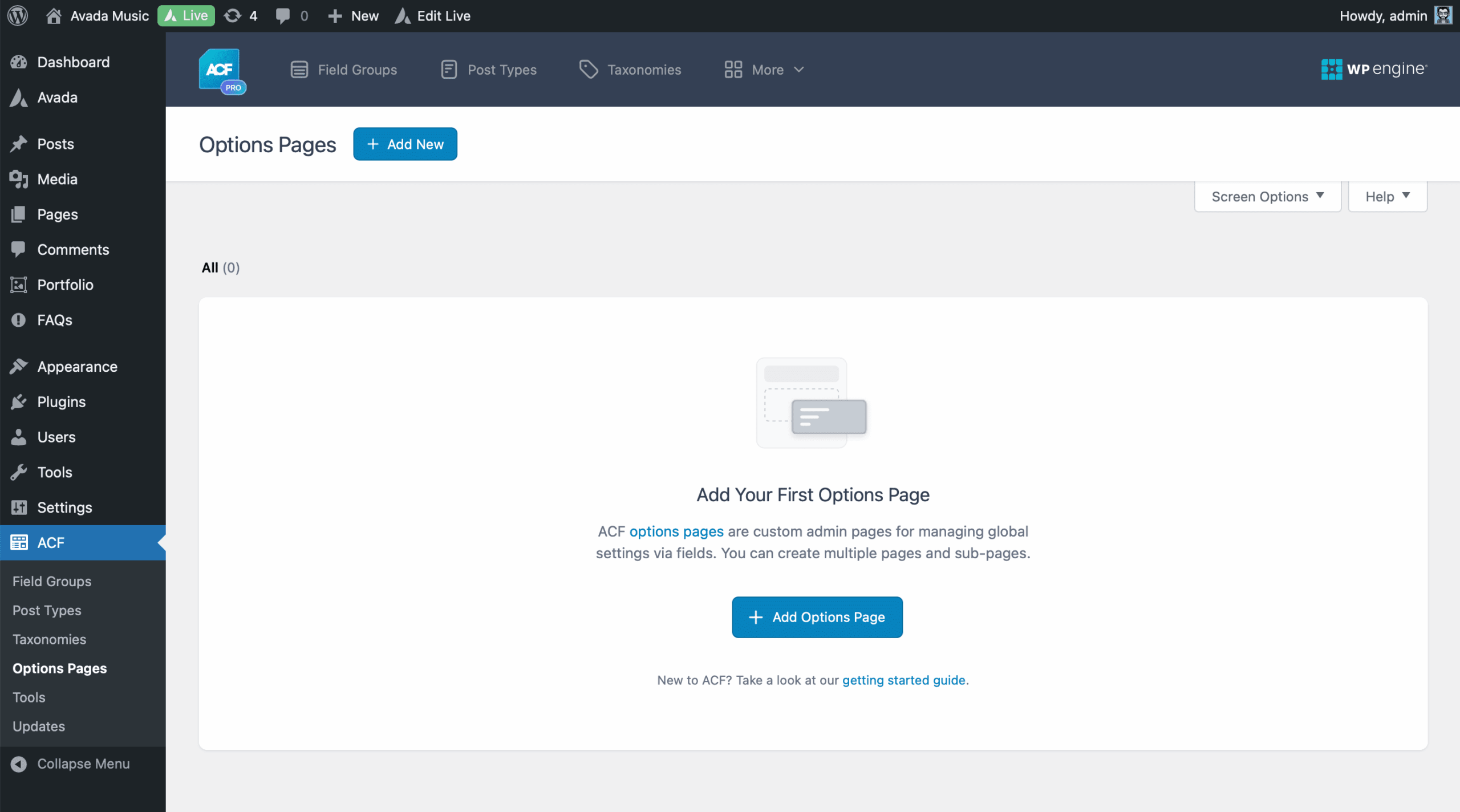 How to Set Up And Use the ACF Pro Options Page Feature