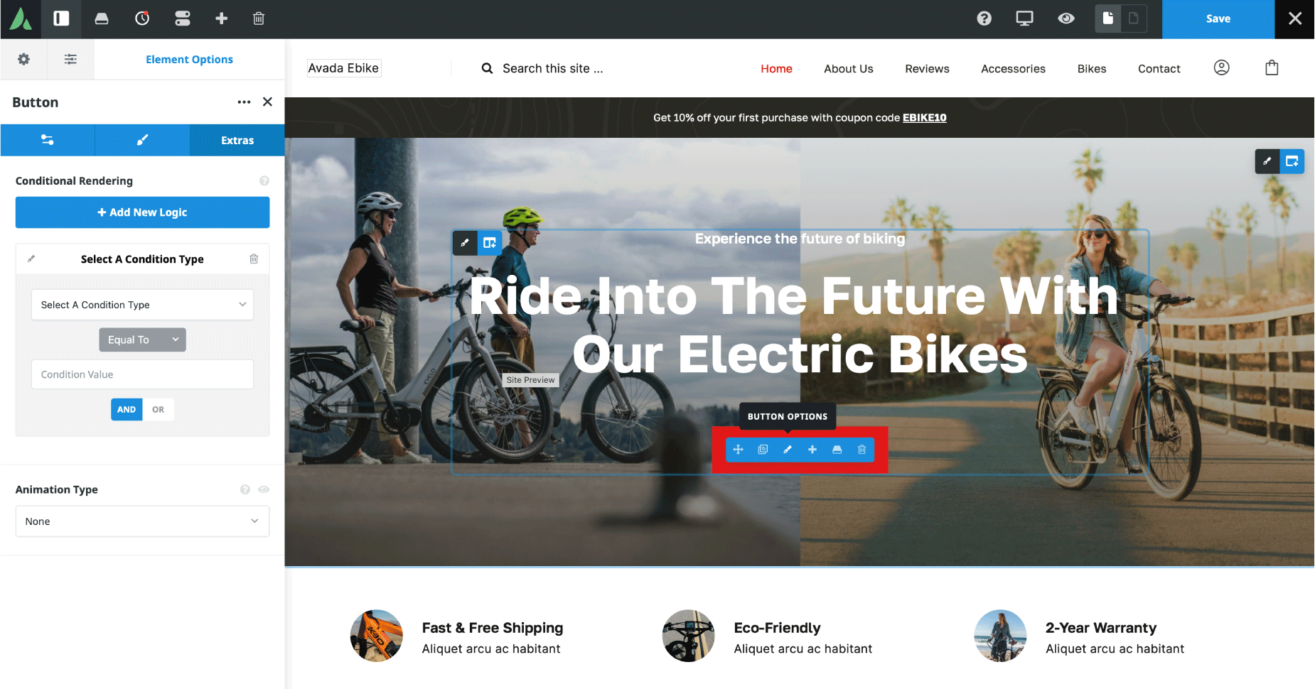 Avada eBike Website Content