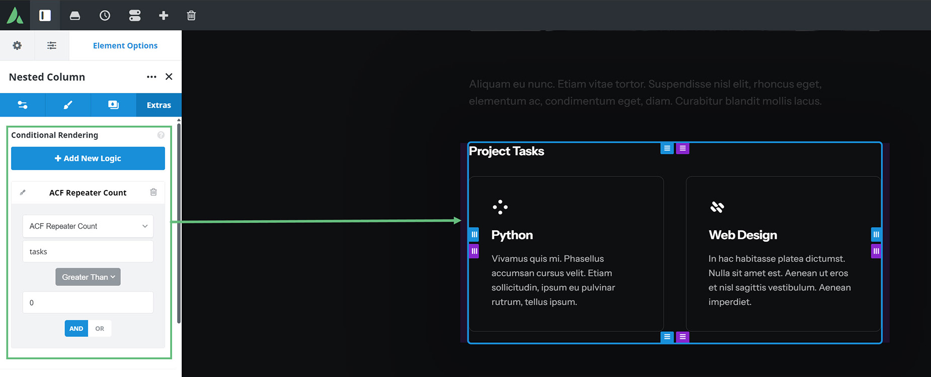 Column > Conditional Rendering