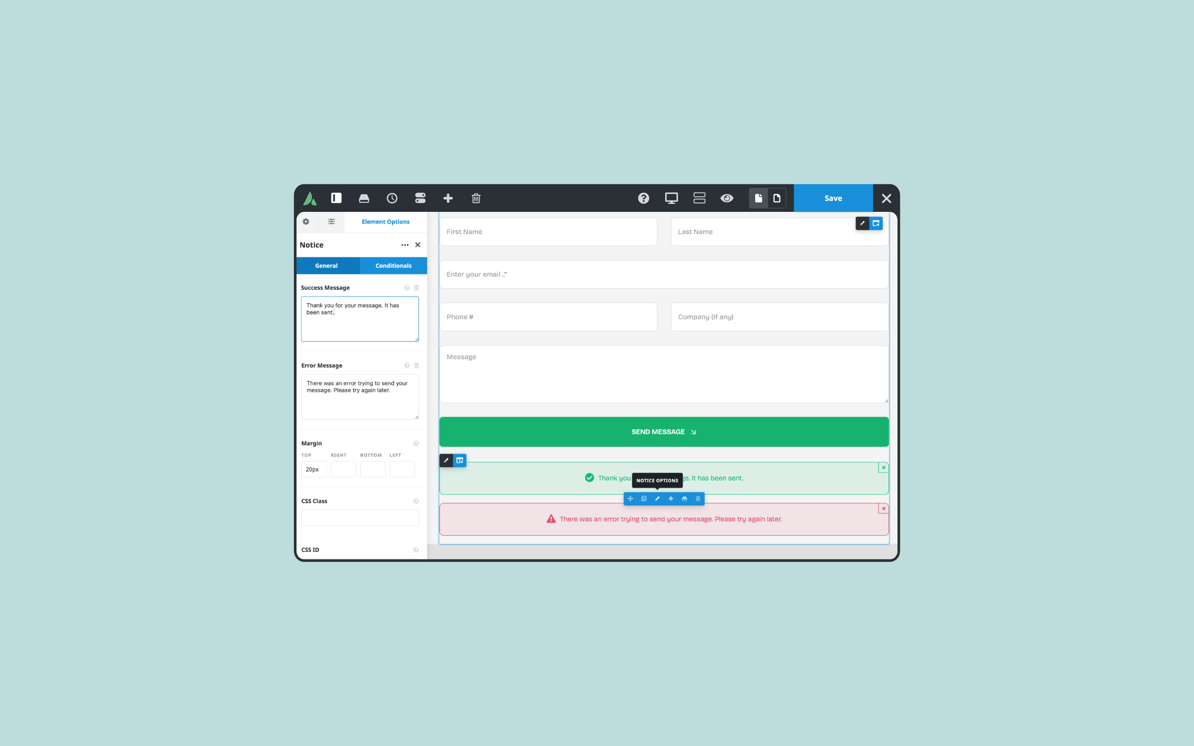 Avada Notices Element