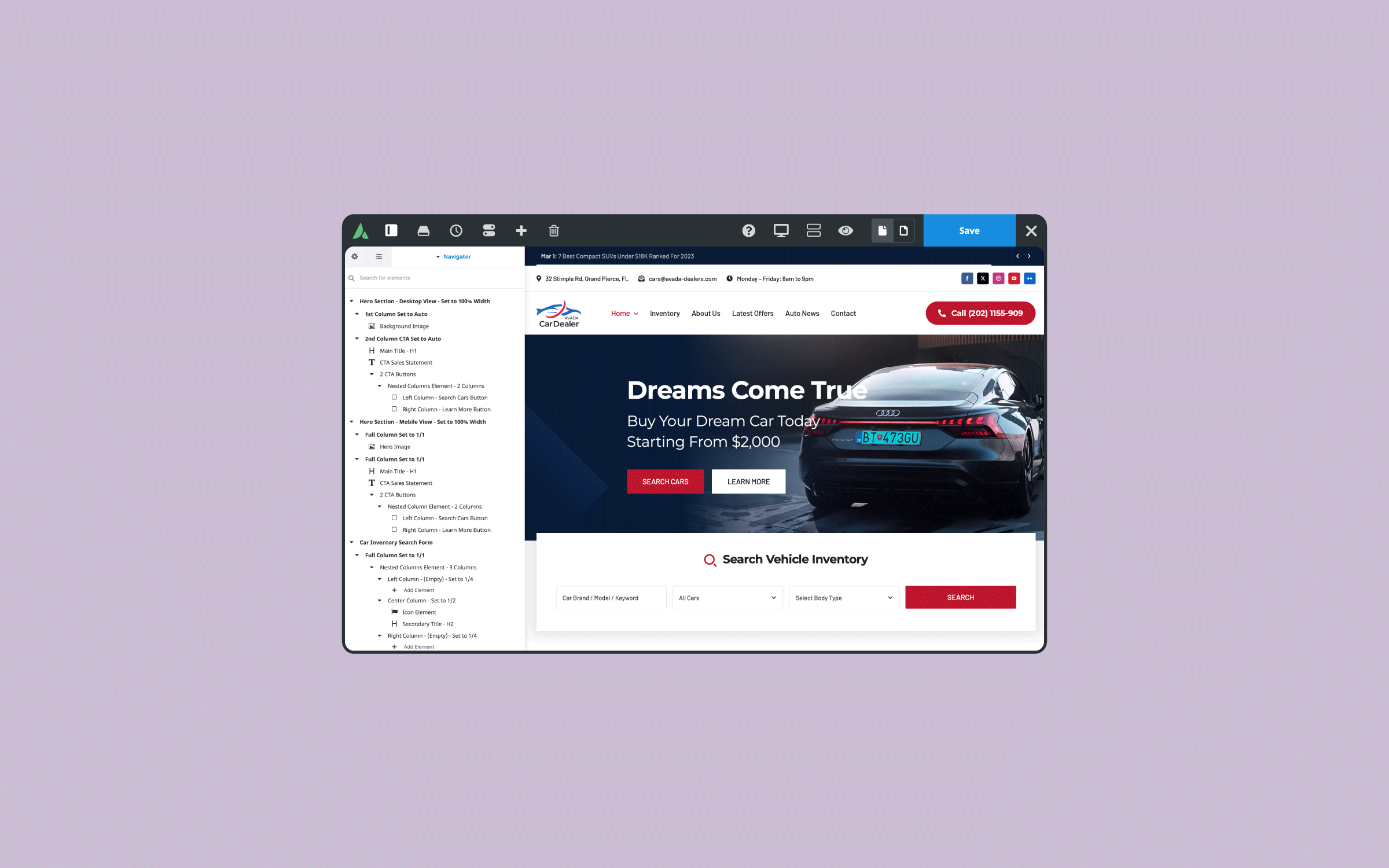 Rename Avada Elements in the Navigator