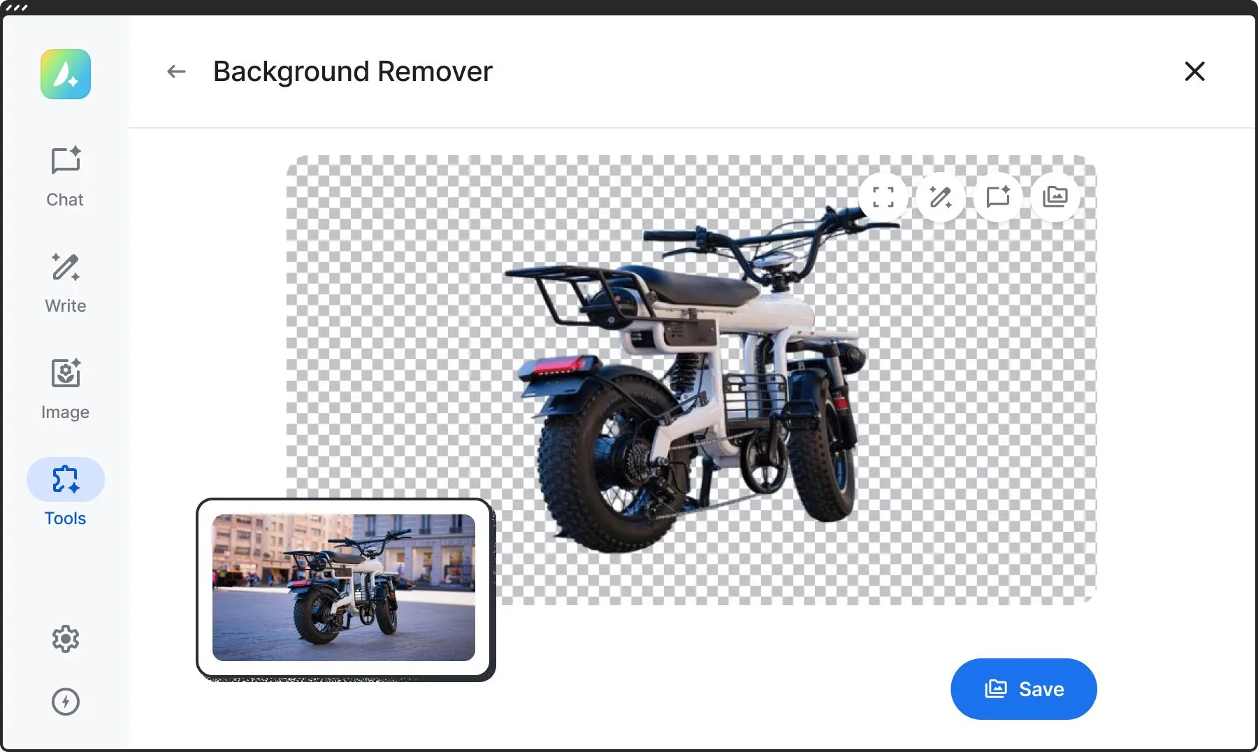 A product photo before and after its background is removed